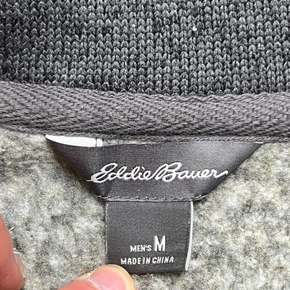 Eddie Bauer gray heather quarter zip sweatshirt - Picture 3 of 3